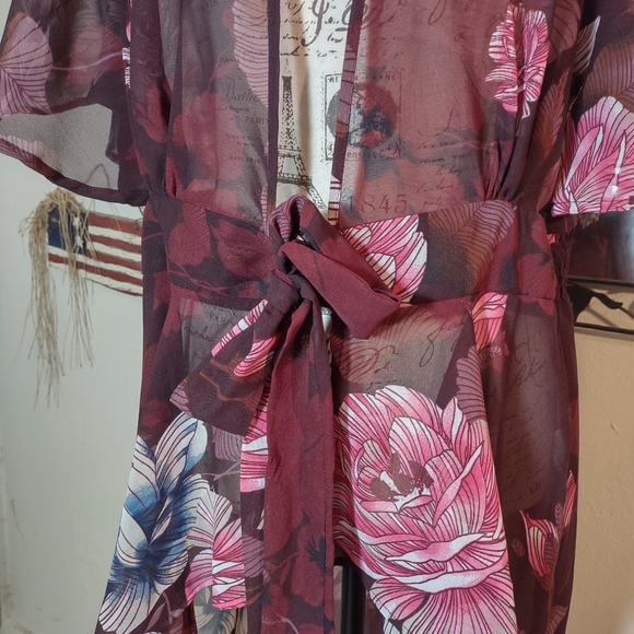 "Live 4 TRUTH" Duster/ Cardigan/Swim Cover/Robe, size 1X, semi-sheer - Picture 6 of 11